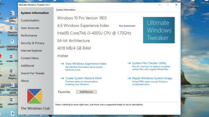 ultimate windows tweaker windows 10